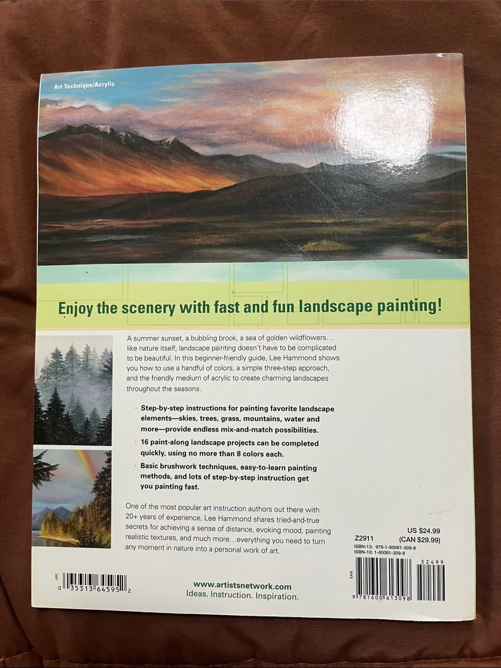Paint Landscapes in Acrylic by — Green and Multi-Color Art Instruction Book